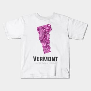 Vermont state map abstract pink Kids T-Shirt